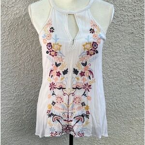 O'Neill Women's Embroidered Floral Racerback Tank Top Size S